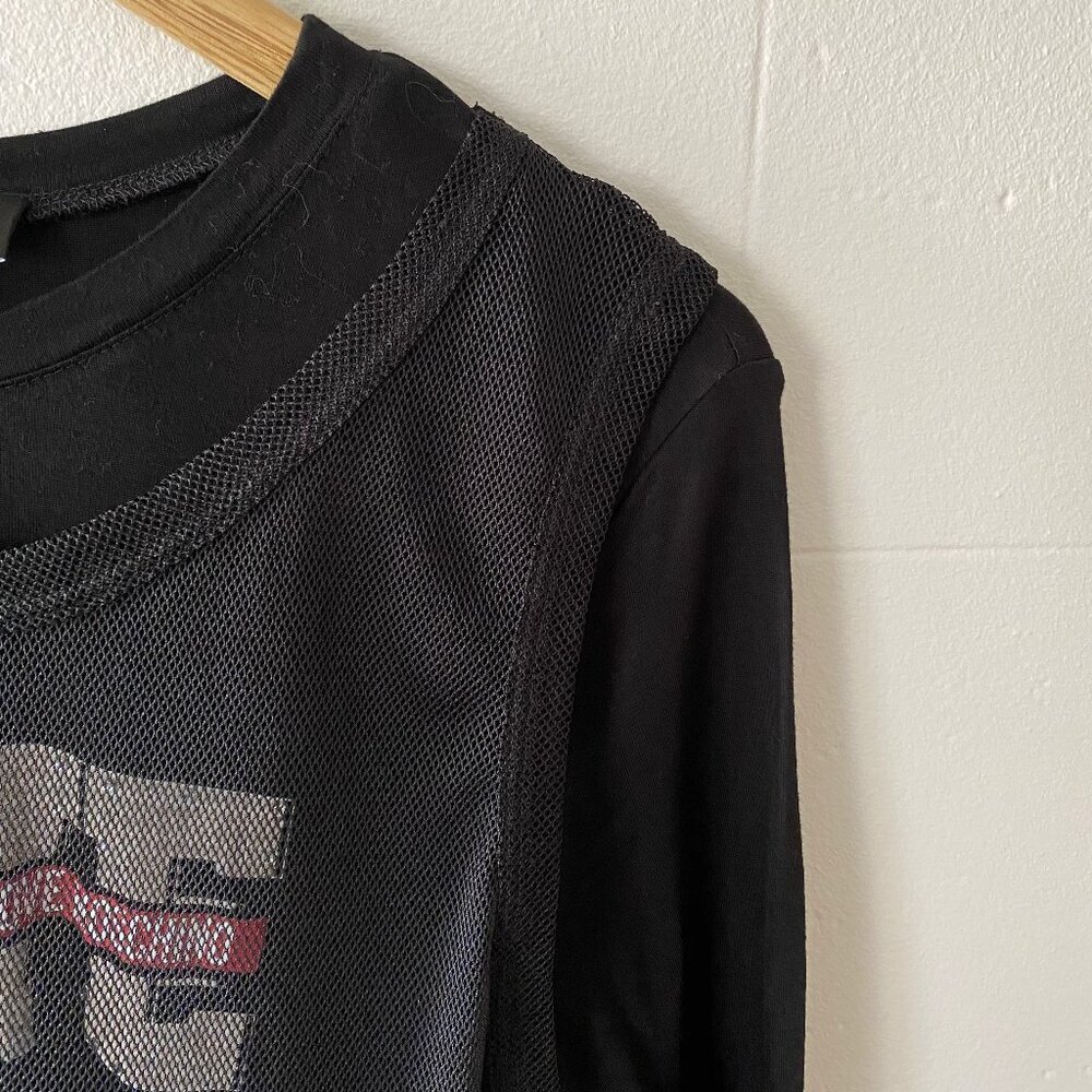 Love Moschino Y2K | Black LOVE Logo Mesh Club T-Shirt Dress | Size 6 - Picture 9 of 11